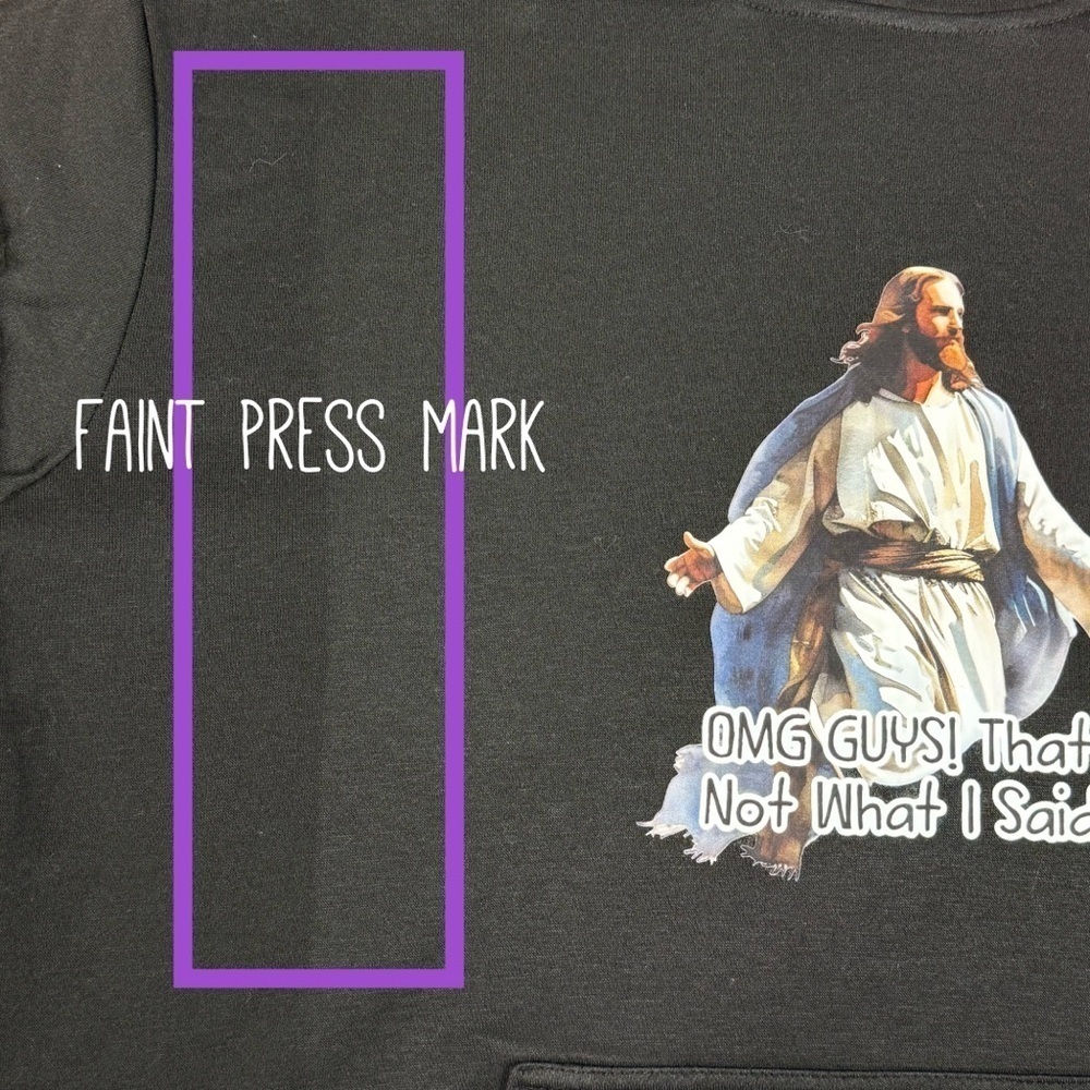 The Blind Medium | Black Oversized Hoodie Pullover with Funny Jesus Meme graphic - Picture 9 of 16